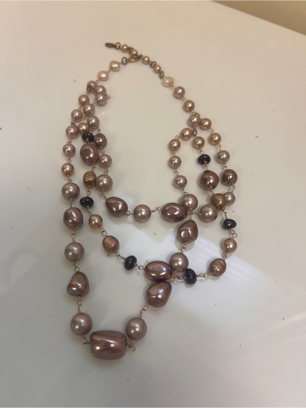 Multi-Strand Blush Pearl Necklace - Women Jewelry
